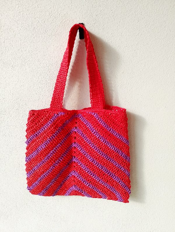 Bolso Chevron rojo/morado