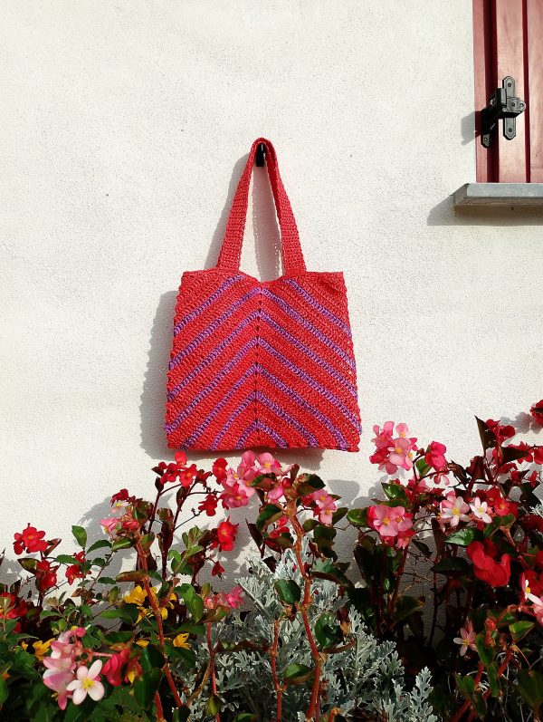 Bolso Chevron rojo/morado - Imagen 5