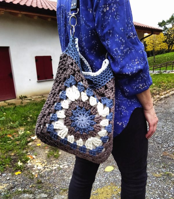 Bolso flor azul - Imagen 2