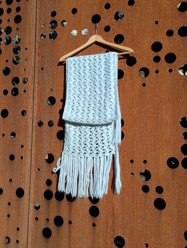 Bufanda crochet gris perla - Imagen 2